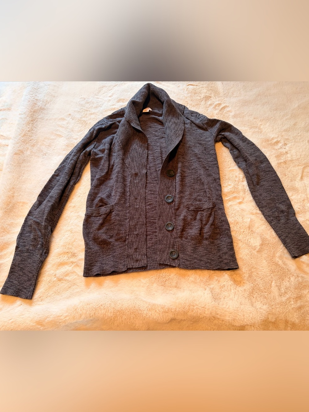 Mossimo Supply Co Gray Shawl Collar Button Cardigan Sweater